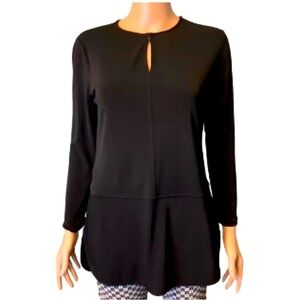 Lauren Ralph Lauren Womens Stretchy Keyhole Neck Tunic Blouse Size Small